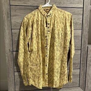 Yellow Patterned Button-Up Shirt